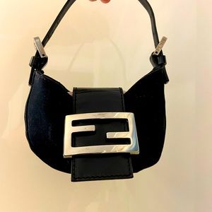 Auth FENDI FFHardware Mini Mamma Baguette Hand Bag